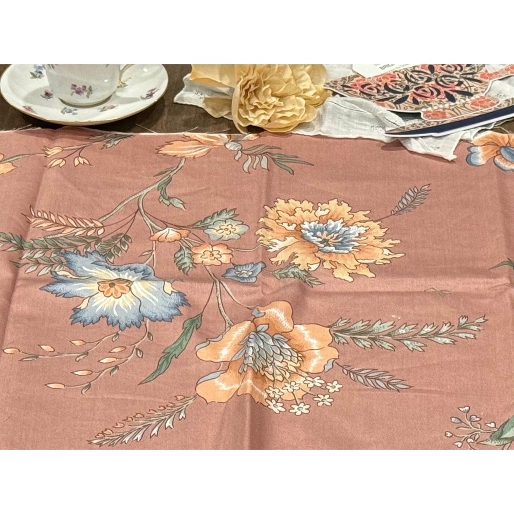 Vintage 1983 Bloomcraft Original Screenprint LUTHER TRAVIS Floral Fabric